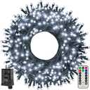 Ollny Christmas Tree Lights 400LED 132FT, Remote Plug-in Christmas Lights with Timer and 8 Modes Waterproof Outdoor String Lights for Thanksgiving Xmas House Indoor Outside Decorations (Cool White)