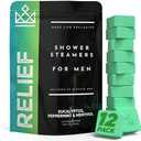 Shower Steamers for Men - Relief - Eucalyptus Peppermint Menthol - Organic Shower Bombs - 12 Pack Natural Relaxing Tablets - Strong Scented Long Lasting Aromatic Steamers - Better Breathe Clear Sinus