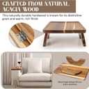 Acacia Wood Sofa Arm Tray, Folding Clip-On Couch Arm Tray, Sofa Armrest Trays for Drinks, Snacks, Phone, Remote Control
