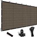 Shade&Beyond 90% Sun Shade Cloth with Grommets, 8' X 12' Pergola Shade Cover Canopy, Mesh Tarp Sun Screens for Patio, Outdoor, Garden, Backyard, Mocha