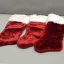 Halco 21 Inch Burgundy Christmas Stocking Plush Velvet