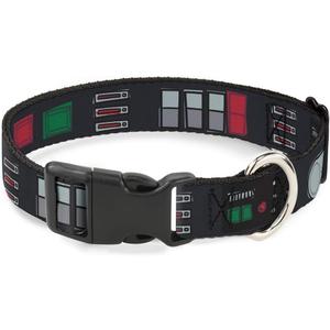 Buckle-Down Dog Collar Plastic Clip Star Wars Darth Vader Utility Belt Bounding3 Black Grays Reds 18 to 32 Inches 1.5 Inch Wide, Multi Color (DC-BKSR-WSW141-1.5-L),1.5" Wide - Fits 20-31" Neck - Large