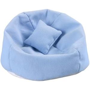 Doll Car Seat, Handmade Bean Bag Chair for 15-17cm Doll, Anti-Slip Bottom, Cute Doll Accessories for Display, Fans&Collectors Gifts, Durable Corduroy Fabric (Sky Blue)