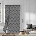 No Magnet Thermal Insulated Door Curtain, Fit Door Size 80 x 90 inch Waterproof Thicken Winter Cover Windproof Insulation Blanket, Gray