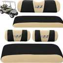 10L0L Golf Cart Front & Rear Seat Covers Full Set for Yamaha G2 G8 G9 G11 G14 G16 G19 G20 G21 G22 & Club Car DS Pre-2000, Tomberlin Emerge E2, E-Z-GO Marathon, Fits 4 Passenger Seat Golf Cart