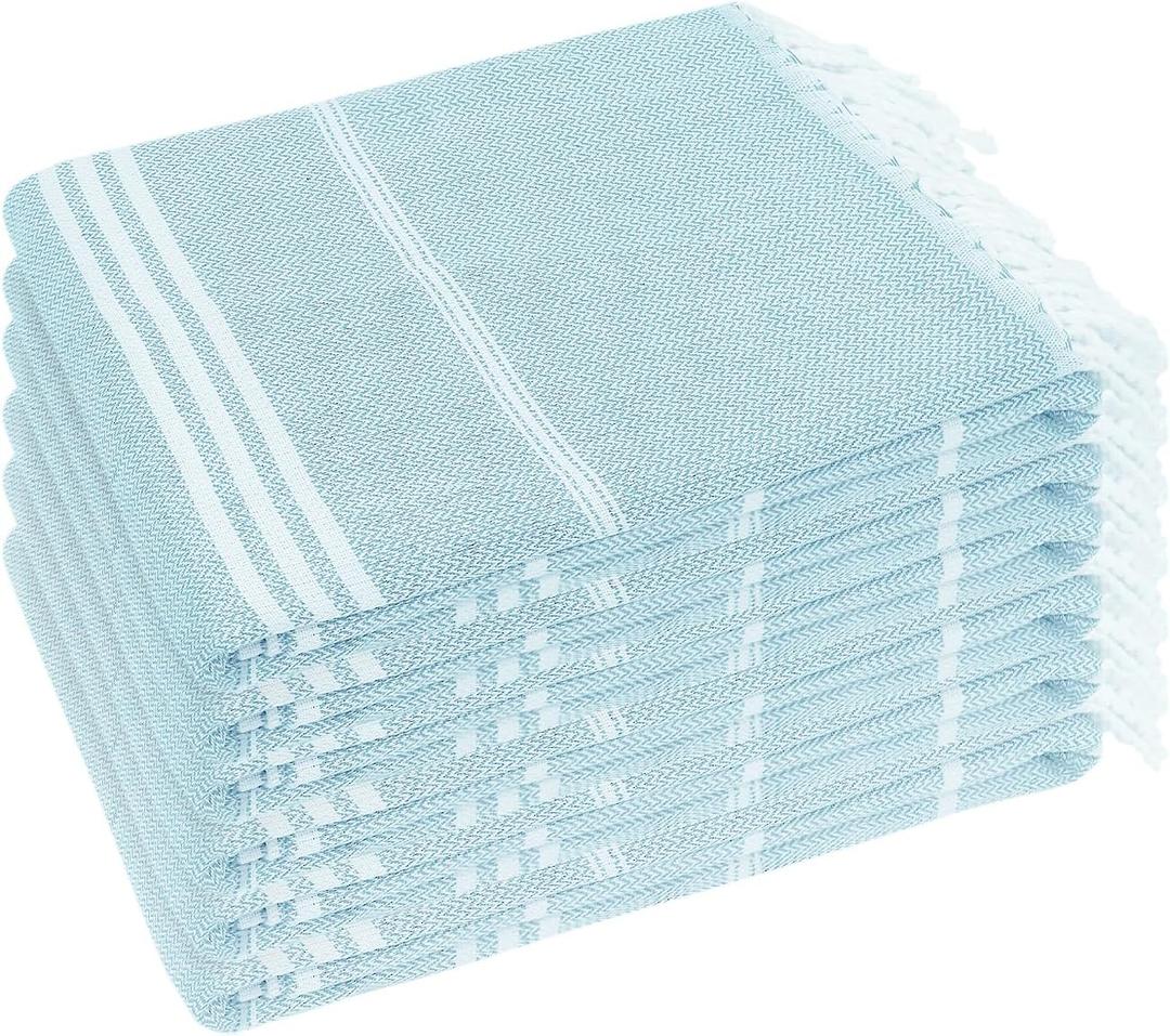 YSYJ Turkish Beach Towel 6 Pack Beach Towels 36"x71" Beach Towel Oversized Sand Free Turkish Towel Quick Dry Bath Towels Blue