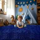 Blue Rug for Kids Room: Rugs for Room Boys- Blue Fluffy Area Rugs for Playroom (3' x 5' (Rectangular))