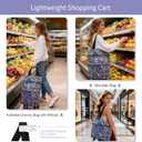Folding Shopping Bag with Wheels, Small Rolling Folding Grocery Cart on Wheels, Collapsible Wheeled Portable Rolling Tote Bag for Groceries Shopping Cart