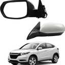 Dasbecan Left Driver Side Mirror Compatible with 2017-2022 Honda HRV with Power Glass, Manual Folding, Non-Heated, Platinum White Pearl Replace# 76258T7WA71 (3Pins)