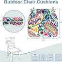 LVTXIII Set of 4 Outdoor Chair Cushions for Patio Furniture, Water Repellent Patio Chair Cushions 17"x16" with Ties, U-Shaped Dining Chair Pads for Garden Kitchen Use, Vigour Paisley