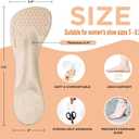 3/4 High Heel Cushion Insoles, Self-Adhesive Arch Support Inserts for Flat Feet and Arch Pain Relief, Gel Shoe Inserts for Sandal, Flats and High Heels (2 Pairs, Beige+ Black, Women's 5-8.5)