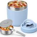 Thermo for Hot Food Adults, 40.5oz Wide Mouth Soup Thermo Lunch Containers with Spoon, Stainless Steel Vacuum Insulated Bento Lunch Box,Lunch Containers with Handle(Blue)