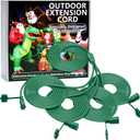 50Ft 4 Outlets Green Outdoor Extension Cords for Halloween Christmas Inflatables Blow Ups Yard Waterproof Outside with Multiple Outlets Extension Cord Power Splitter for Christmas Lights Decorations