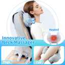 Shiatsu Neck and Back Massager with Heat, Full Back Kneading Back Massager for Pain Relief Deep Tissue, Massage Chair Pad with Adjustable Neck Massager, Portable Back Massager for Chair