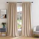 MIULEE Camel Beige Velvet Curtains Thermal Insulated Blackout Curtain Drapes for Bedroom Living Room Darkening 84 Inches Long Curtains Panels Rod Pocket Set of 2