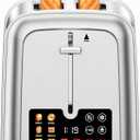 Touch Screen Toaster 2 Slice Retro Stainless Steel,Best Prime 2 Slice Toaster Wide Solt with 6 Shade Settings, Perfect for Waffles, Bagels and More 238TCB(Two slice)