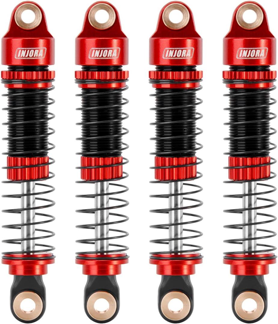 INJORA 53mm 6g Each Shocks- Absorber Oil Threaded Damper for TRX4M TRX4MT 1/18 RC Crawler Upgrade, Red