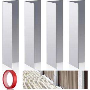 Lounsweer 4 Pcs 5.91 x 1.77 Inch Garage Door Seal Guards Weatherproofing Shield Seal Strip Door Sweep Barrier with Adhesive Tape for Garage Indoor Outdoor Home