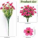 Artificial Flowers Faux Plants Outdoor Fake Flowers Spring Decor, 12 Bundles Realistic Plastic Colorful Daisy UV Resistant for Porch Patio Home Yard Garden Window Box Pot Planters