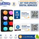 A-URA Dog Buttons for Communication with Mat, HD Sound Quality Dog Talking Button Set Non-Slip Back Mat, Dog Buttons Talk for Training, Pet Talking Buttons for Dog (Pack of 8)