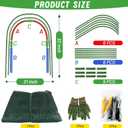 Chicken Runs for Yard,79" & 157" Extra Long Foldable Chicken Tunnels for Outside,All-in-One Kit with Sun Protection Net, Removable Door, Frame & Tools (Green, 79 * 21 * 32 inches)