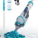 Saker Handheld Pool Vacuum with Telescopic Pole, Cordless Pool Cleaner 4200 L/H Powerful Suction, 60 Min Runtime, Rechargeable Vacuums for Above Ground Pools, Inground Pools, Spas & Hot Tubs
