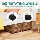 Wisuce Bamboo Under Bed Storage Containers- Underbed Organizer with Wheels with Dust Bag,Sturdy Wood Rolling Under the Bed Shoe Storage Organizer Drawers (Brwon, 2 Pack (23.62"16.54"))