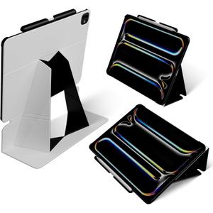 MOFT Folio Case for iPad Pro 13-inch (M4) 2024 - Silm Stand Protective Case with Detachable Pencil Holder, Multi-Angle Viewing, MOVAS Leather Cover, Auto Sleep/Wake, Misty Cove