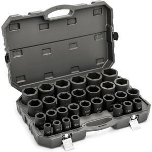 GEARWRENCH 29 Piece 3/ 4" Drive 6 Point Deep SAE Impact Socket Set | 3/ 4" to 2-1/ 2" | 84037