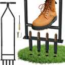 Manual Lawn Aerator Tool, Heavy Duty Detachable Iron Grass Aerator with Root Weeder, Reducing Soil Compaction, Yard Aeration Tool for Garden & Lawn Care