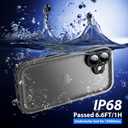 SPORTLINK for iPhone 17 Case - IP68 Waterproof Military Protective Full Body Heavy Duty Shockproof 360 Sealed Dustproof with Camera Screen Protector Phone Cover for iPhone 17 6.3" Black