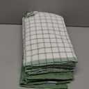 Homaxy Premium Cotton Kitchen Towels 16"x 28", Large Natural Ring Spun 390 GSM Dish Towels, Super Absorbent Terry Kitchen Hand Towels, Soft Tea Towel with Hanging Loop, Grass Green Check, 8 Pack