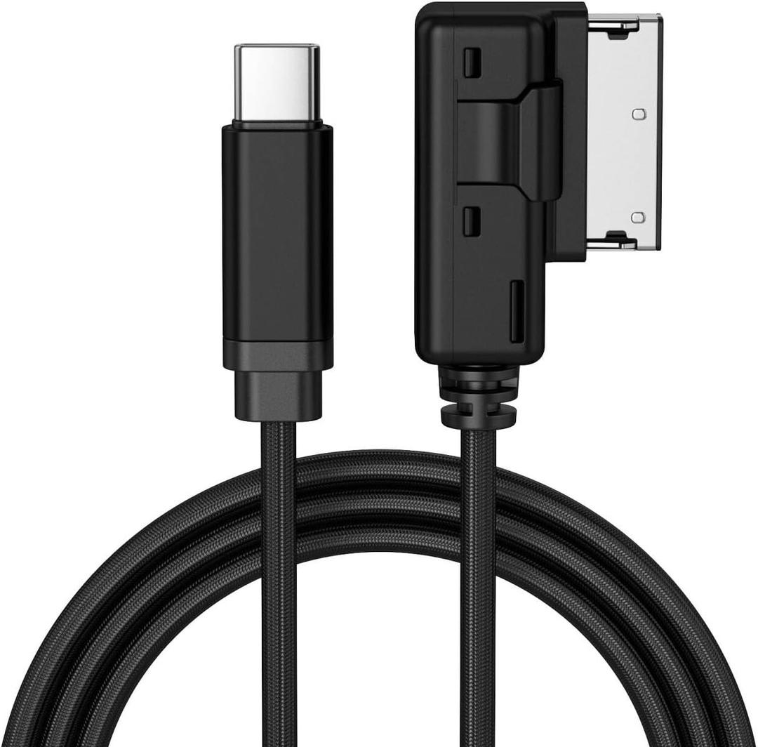 AMI MMI to USB-C Aux Cable,Nylon Braided Cord,for Apple iPhone 17 16 15 Series, 4FT Lenght,Compatible with VW,Audi A3/A4/A5/A6/A7/A8/S4/S6/S8/Q5/Q7/R8/TT 2011-2016