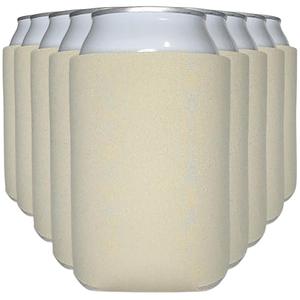 TahoeBay Blank Beer Can Cooler Sleeves (12-Pack) Bulk Sublimation Blanks for Vinyl Plain Soft Foam Can Sleeves Coolers for Soda Cans & Bottles Black, White, Assorted Solid Color (Sandstone)