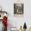 GDJIEGBC Winter Reindeer Christmas Wall Art Decor, Rustic Christmas Decor, Snowy Reindeer Forest Winter Landscape Poster Hanging Wall Decoration for Home Bedroom Living Room, 12x16 Inches (color 10)