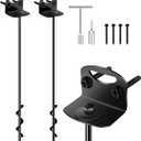 25" Ground Anchors Screw in, Mobile Home Anchors with T-Type Wrench and Adapter, Earth Anchor High Wind Heavy Duty for Shed, Metal Swing Sets, Carports (Set of 2)