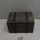 Wooden Treasure Chest with Lock, Vintage Pirate Chest Keepsakes Box for Kids Gifts, Handmade Treasure Storage Decorative Box for Jewelry Coins Collectibles, Large