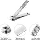 HAWATOUR Nail Clippers Set, Ultra Sharp Sturdy Fingernail and Toenail Clipper Cutters with Visibly Tin Case, Silver