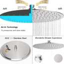 NearMoon Rain Shower Head, Ultra-Thin Design-Pressure Boosting, Awesome Some Experience, High Flow Stainless Steel Rainfall Head (16 Inch, Brushed Nickel)