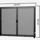 Fire Beauty Hinged Double Door Fireplace Mesh Guard（L35xW28 inch）