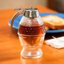 No-Drip Honey Dispenser with Sturdy Base | 8oz Acrylic Jar for Maple Syrup with Polished Chrome Finish, Beehive Shaped Honey Pot for Pancakes, Waffles, and Coffee | Shatterproof Clear Container