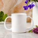 Double Grip Ceramic Mug: BPA-Free Dual Handle Design for Secure Hold, 11.83 US Fl. Oz. (350 Ml), White Color, Microwave Safe