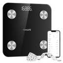 Scale for Body Weight, Digital Smart Bathroom Weight Scale with BMI, Body Fat, Muscle Mass, Accurate 20 Body Composition Scale, 10.2" Compact Platform with APP, 400lb, Black
