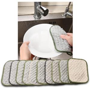 2026 New Double Side Non Scratch Wire Dishcloths,Multipurpose Wire Dishwashing Rags for Wet and Dry, Reusable Metal Dish Cloth,Wire Miracle Cleaning Cloths for Kitchen(Silver 10Pcs)