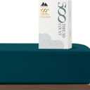 Mayfair Linen Twin XL Fitted Sheet Only - 100% Cotton 500 Thread Count 16" Deep Pocket Fitted Sheet Twin XL, Soft Cooling Sateen Weave Durable Bottom Sheet, Fits College Dorm Mattress, Teens - Teal