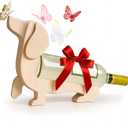 Dachshund Gifts for Women and Loved Ones. Solid Wood Dachshund Wine Bottle Holder. Dog mom Gifts. Dachshund Decor Wine Holder. Weiner Dog Gifts. (Natural)