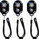Wireless Remote Shutter for Cellphones and Tablets (3 Pack), AOQIYUE Bluetooth Remote for iPhone/Android Camera Control, Selfie Clicker for Photos and Videos - Wrist Strap Included