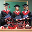 Graduation Decorations 2026 Graduation Party Plates and Napkins Set Black Red Class of 2026 Graduation Party Supplies for Congrats Grad Party Decor, Serve 50