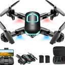 Drone with 1080P Camera, Foldable Drone for Beginners with Light, Upgrade Altitude Hold, Gesture Selfie, Waypoint Fly, 3D Flip, 3 Speed Mode, Circle Fly, One Key Start