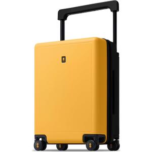LEVEL8 Voyageur Wide Handle Carry on Luggage Airline Approved, 20 Inch Tsa Approved Carry on Luggage for Travel, Lightweight Hardshell Suitcases with Wheels, Yellowblack
